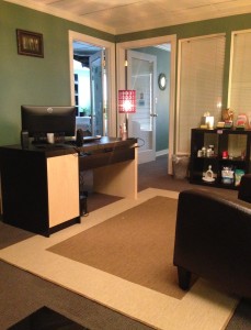 Massage therapy office waiting room
